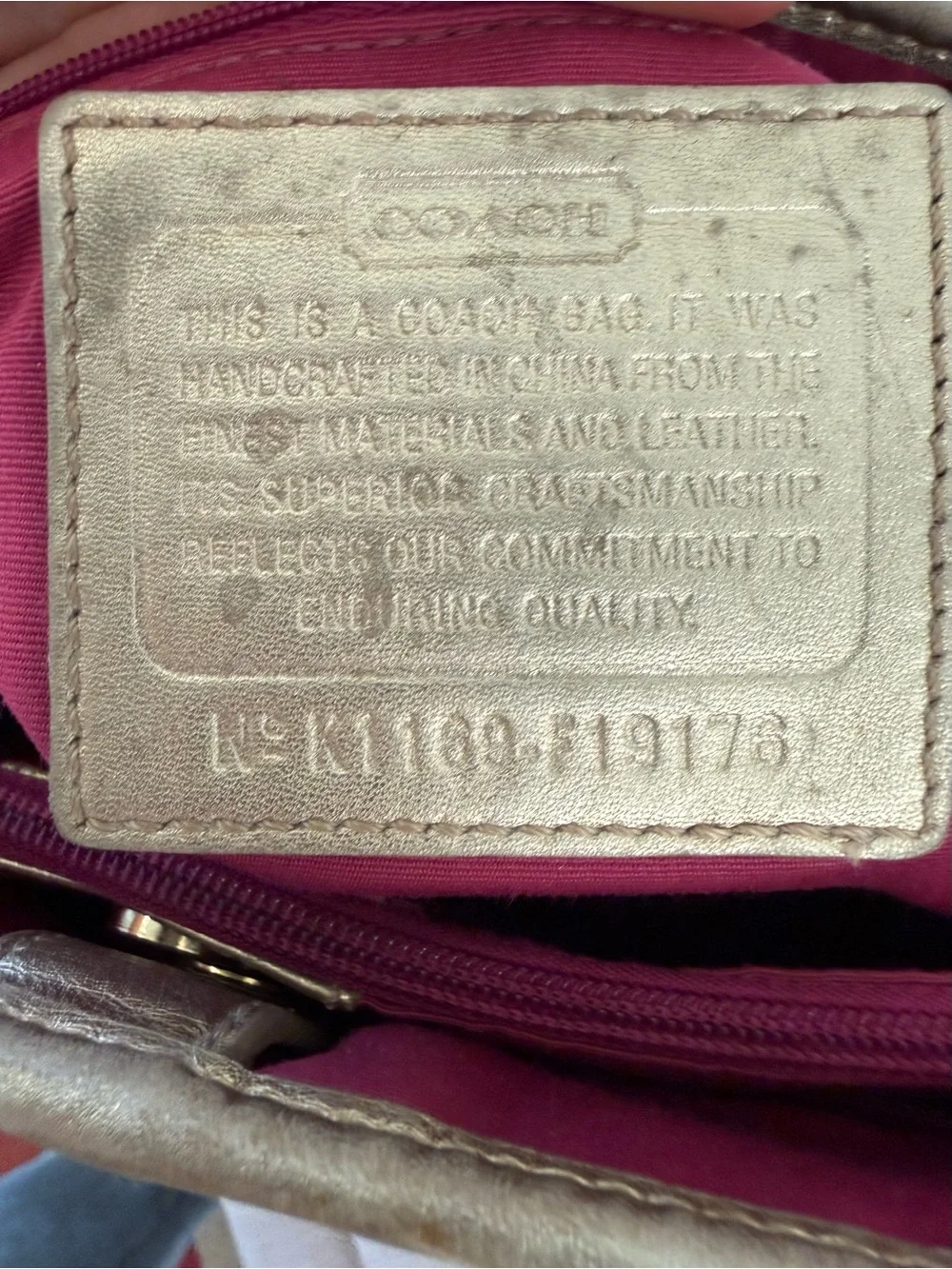Y2K Coach Fuchsia Plaid with Pink Interior Lining